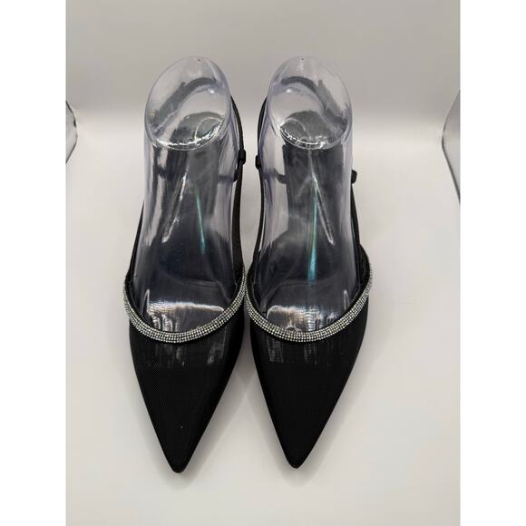Jones New York Black Mesh Slingback Heels – Never Worn – Size 8 - Picture 4 of 13